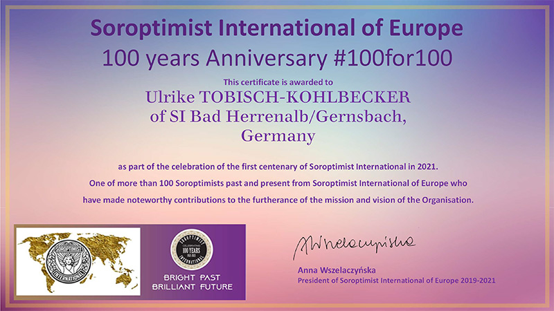 Certificate, Ulrike Tobisch-Kohlbecker, DEF